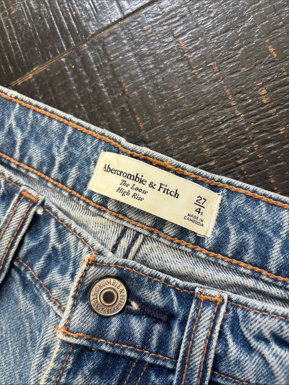 Abercrombie and Fitch the loose high rise jeans blue size 27 / 4 R - Picture 6 of 12